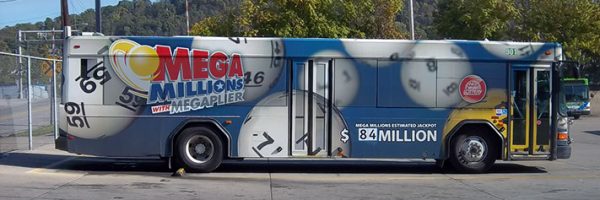 Mega Millions Full Wrap Bus